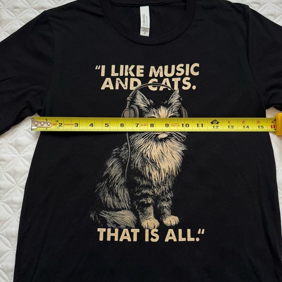 Original Art Cats & Music Soft Black Cute Funny Novelty Graphic T-shirt. Size XS - Picture 8 of 12